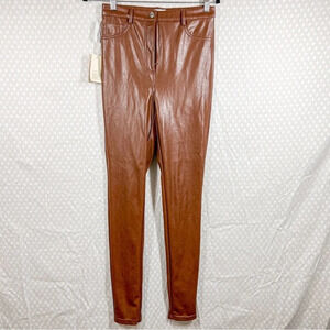 Wilfred Free NWT Patina Brown Faux Leather Charm Pants